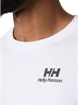 Camiseta Helly Hansen Core branca para homem.
