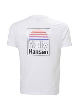 Camiseta Helly Hansen Core branca para homem.