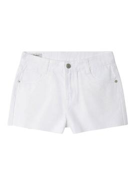 Shorts de ganga Pepe Jeans A-Line branco para menina.