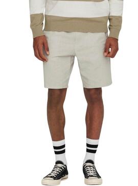 Bermudas Only and Sons Linus bege para homem.