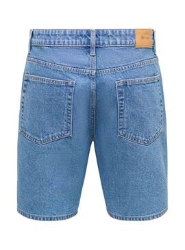 Bermudas Only and Sons Sedge denim médio para homem