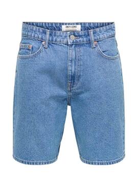 Bermudas Only and Sons Sedge denim médio para homem