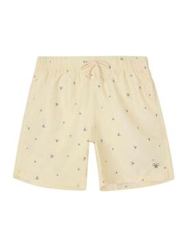 Calção de banho Silbon amarelo com raquetes para homem.