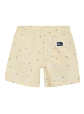 Calção de banho Silbon amarelo com raquetes para homem.