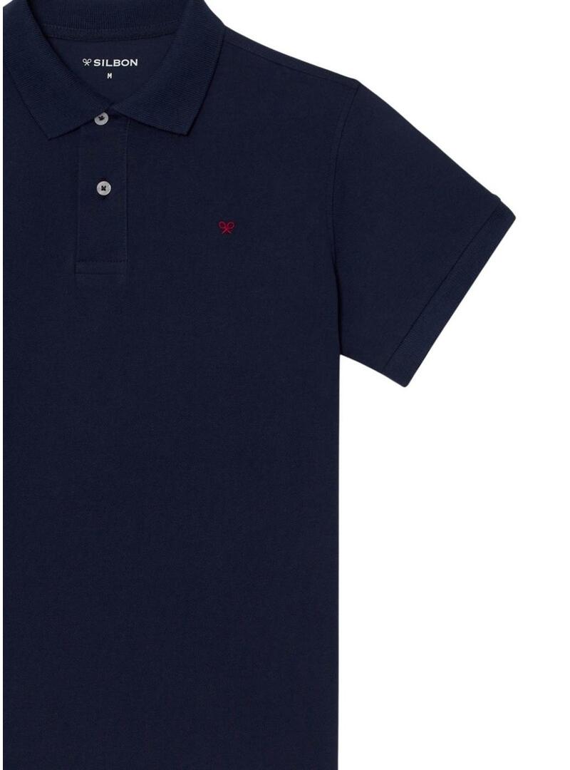 Polo Silbon clássico azul marinho para homem.