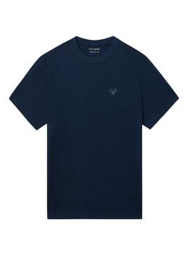 Camiseta Silbon Lettering azul marinho para homem.