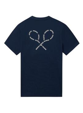 Camiseta Silbon Lettering azul marinho para homem.