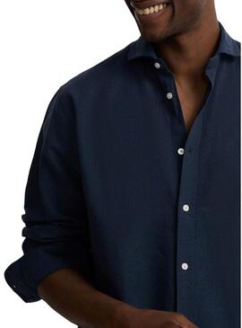 Camisa Silbon Sport Linho azul para homem