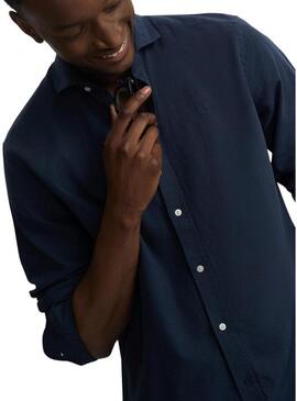 Camisa Silbon Sport Linho azul para homem