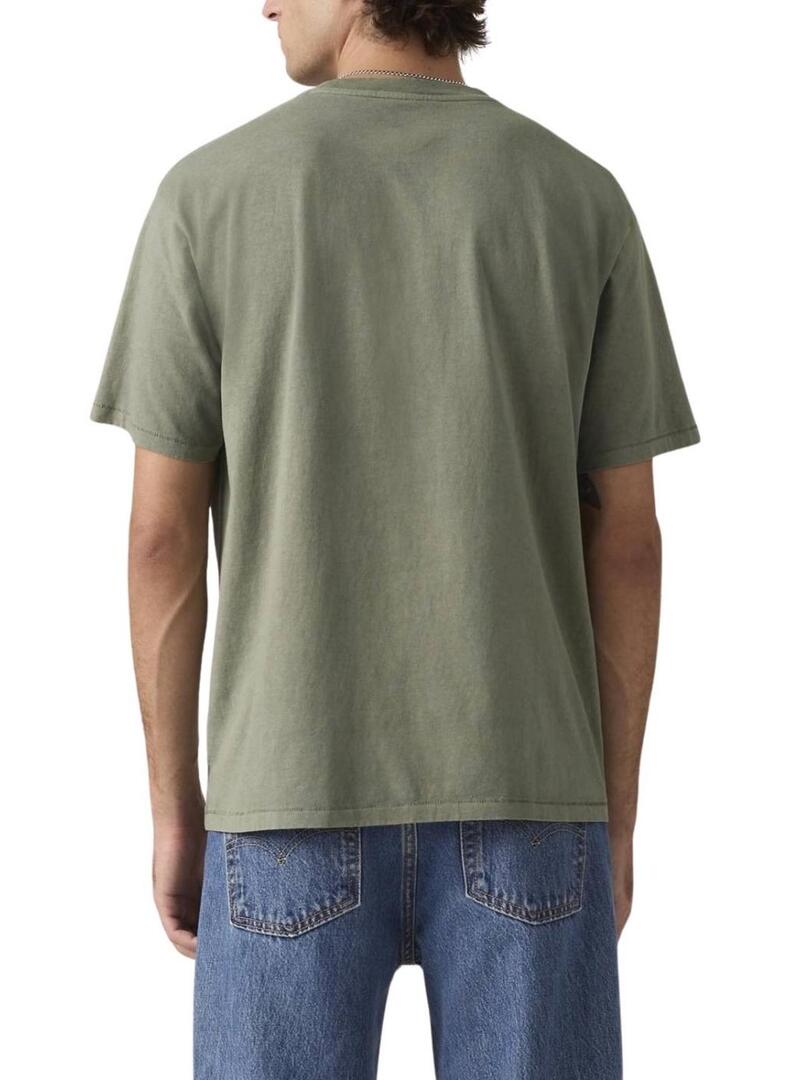 Camiseta Levis Red Tab Vintage verde para homem.