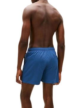 Calção de banho Tommy Hilfiger com logotipo azul para homem