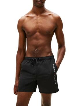 Roupa de banho Tommy Hilfiger logo preto para homem