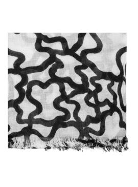 Lenço Tous Kaos estampado ursos branco e preto para mulher.