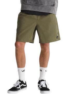 Bermudas Vans Range verde relaxadas para homem.