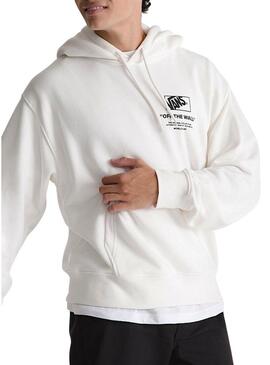 Moletom Vans Stacked branco para homem.