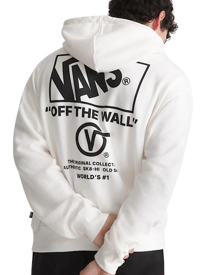 Moletom Vans Stacked branco para homem.