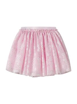 Saia Name It Floral rosa para menina