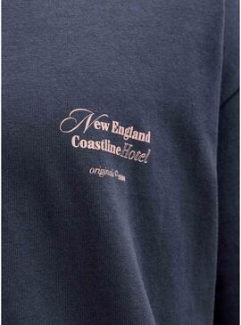 Camiseta Jack and Jones Montauk azul marinho para homem.