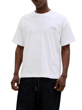 Camiseta Jack and Jones Montauk branca para homem.