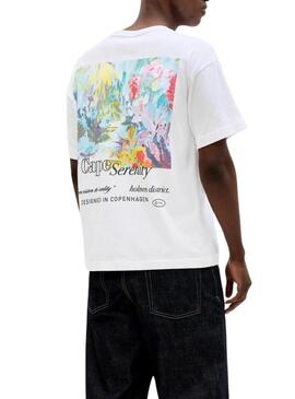 Camiseta Jack and Jones Montauk branca para homem.