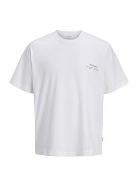 Camiseta Jack and Jones Montauk branca para homem.