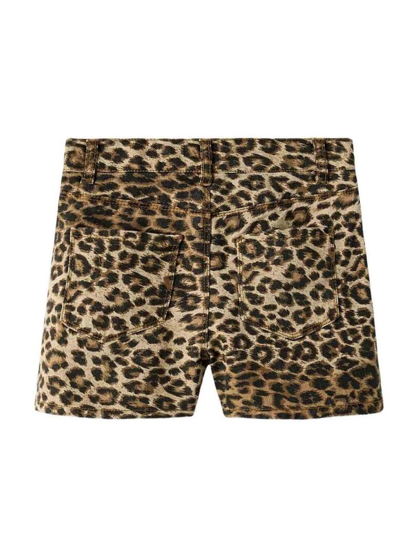 Shorts Name It Rosees de leopardo para meninas.