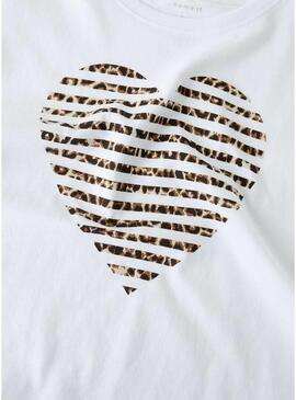 Camiseta Name It Fahiraz branca para menina