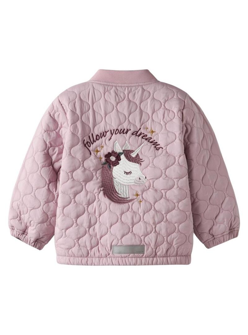 Jaqueta acolchoada Name It Marlon rosa para menina
