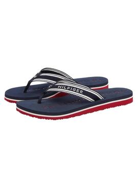 Chinelos Tommy Hilfiger Webbing marinho para mulher