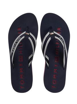 Chinelos Tommy Hilfiger Webbing marinho para mulher