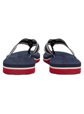 Chinelos Tommy Hilfiger Webbing marinho para mulher