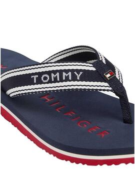 Chinelos Tommy Hilfiger Webbing marinho para mulher