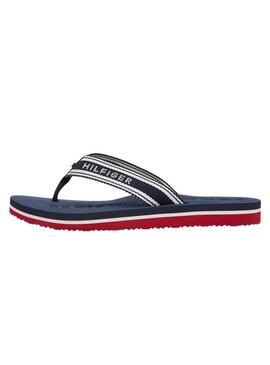 Chinelos Tommy Hilfiger Webbing marinho para mulher