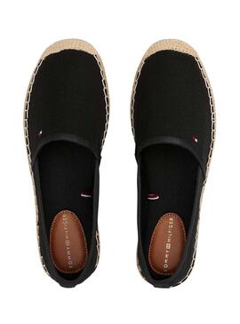 Alpargatas Tommy Hilfiger Flag Canvas preto para mulher.