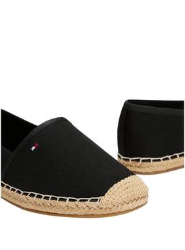Alpargatas Tommy Hilfiger Flag Canvas preto para mulher.