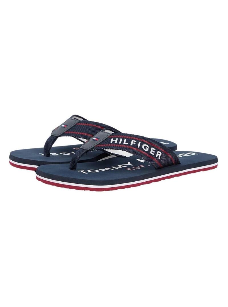 Chinelos esportivos Tommy Hilfiger azul-marinho para homens