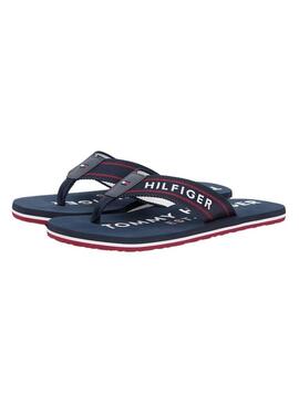 Chinelos esportivos Tommy Hilfiger azul-marinho para homens