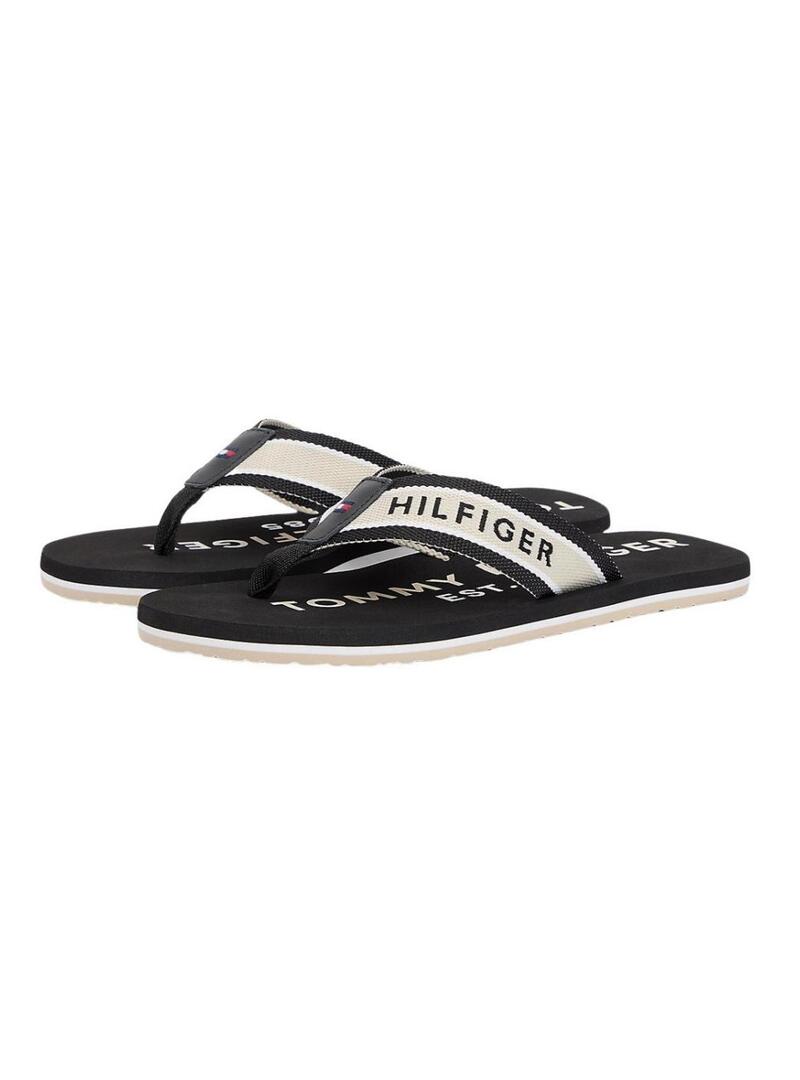 Chinelos Tommy Hilfiger Sporty preto para homem