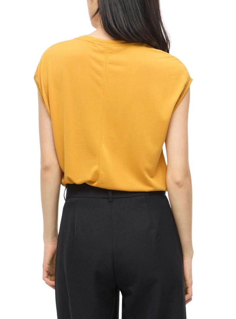 Camisa Vila Modala amarela para mulher.