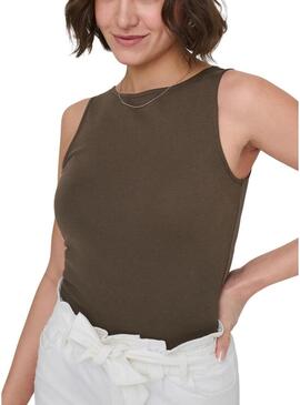 Camiseta Only Malia marrom para mulher