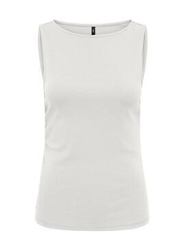 Camiseta Only Malia branca para mulher.