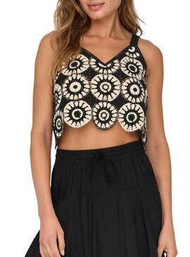 Top Only preto e branco Yvonne para mulher.