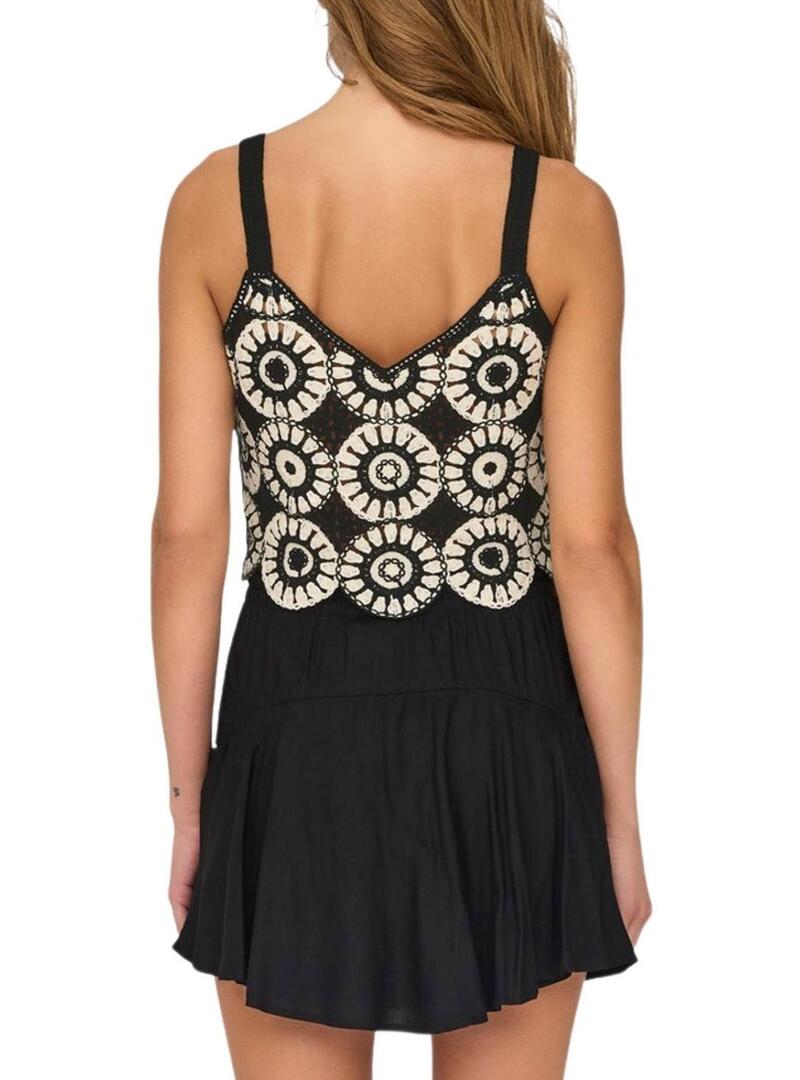 Top Only preto e branco Yvonne para mulher.