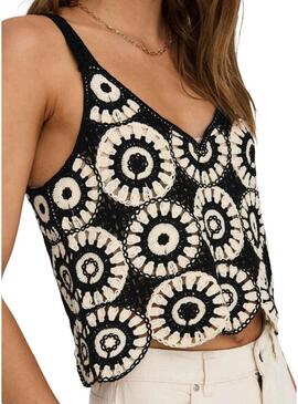 Top Only preto e branco Yvonne para mulher.