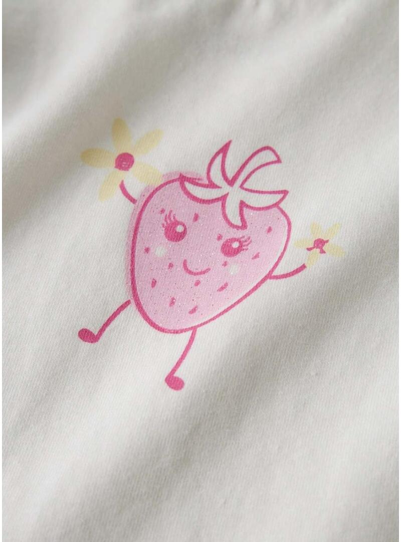 Camiseta Name It Flittaz branca para menina.