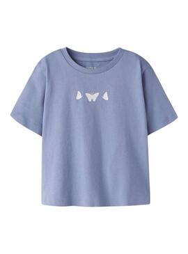 Camiseta Name It Futia azul para menina.