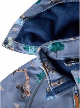 Jaqueta Name It Alfa escavadoras azul para menino.