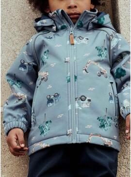 Jaqueta Name It Alfa escavadoras azul para menino.