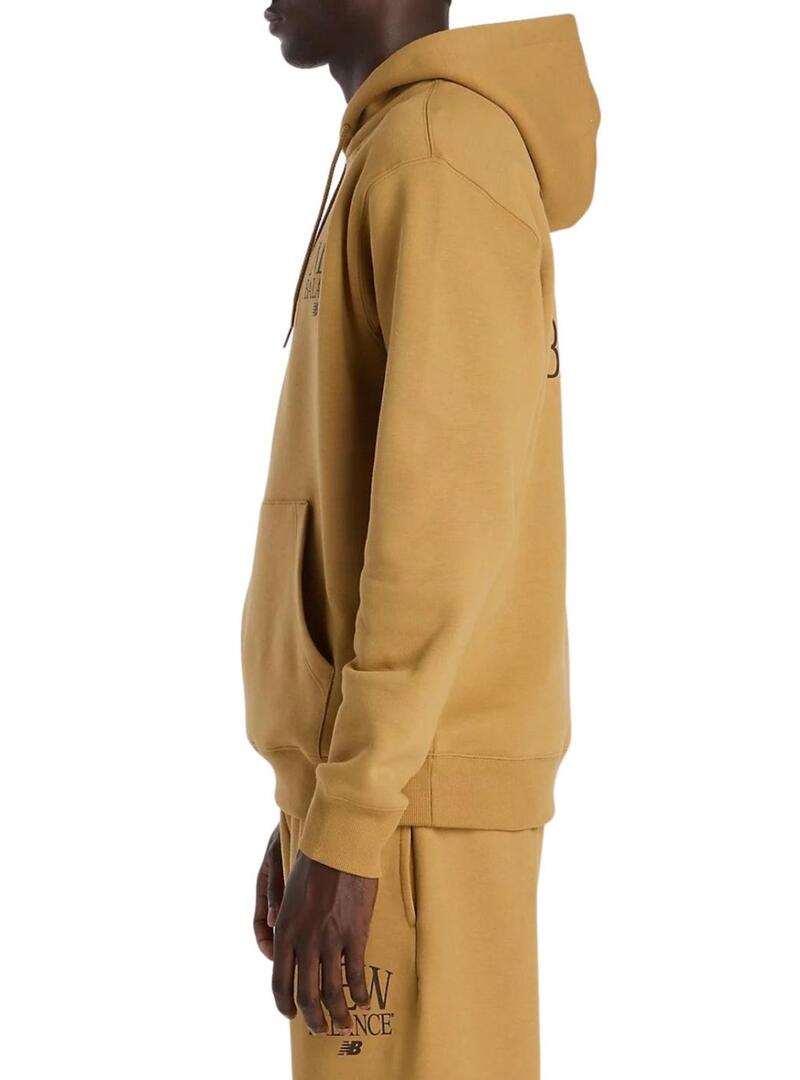 Moletom New Balance com logo mostarda para homem.