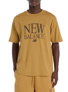Camiseta New Balance Logo mostarda para homem